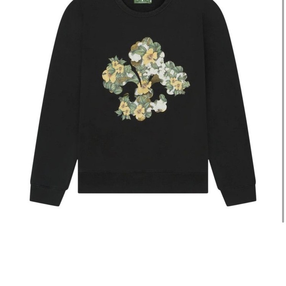 Denim Tears Other - Stylish Black Floral Crewneck Sweater